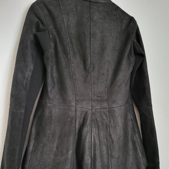 Veda Shawl Front Suede Fitted Leather Jacket Small - Picture 6 of 12
